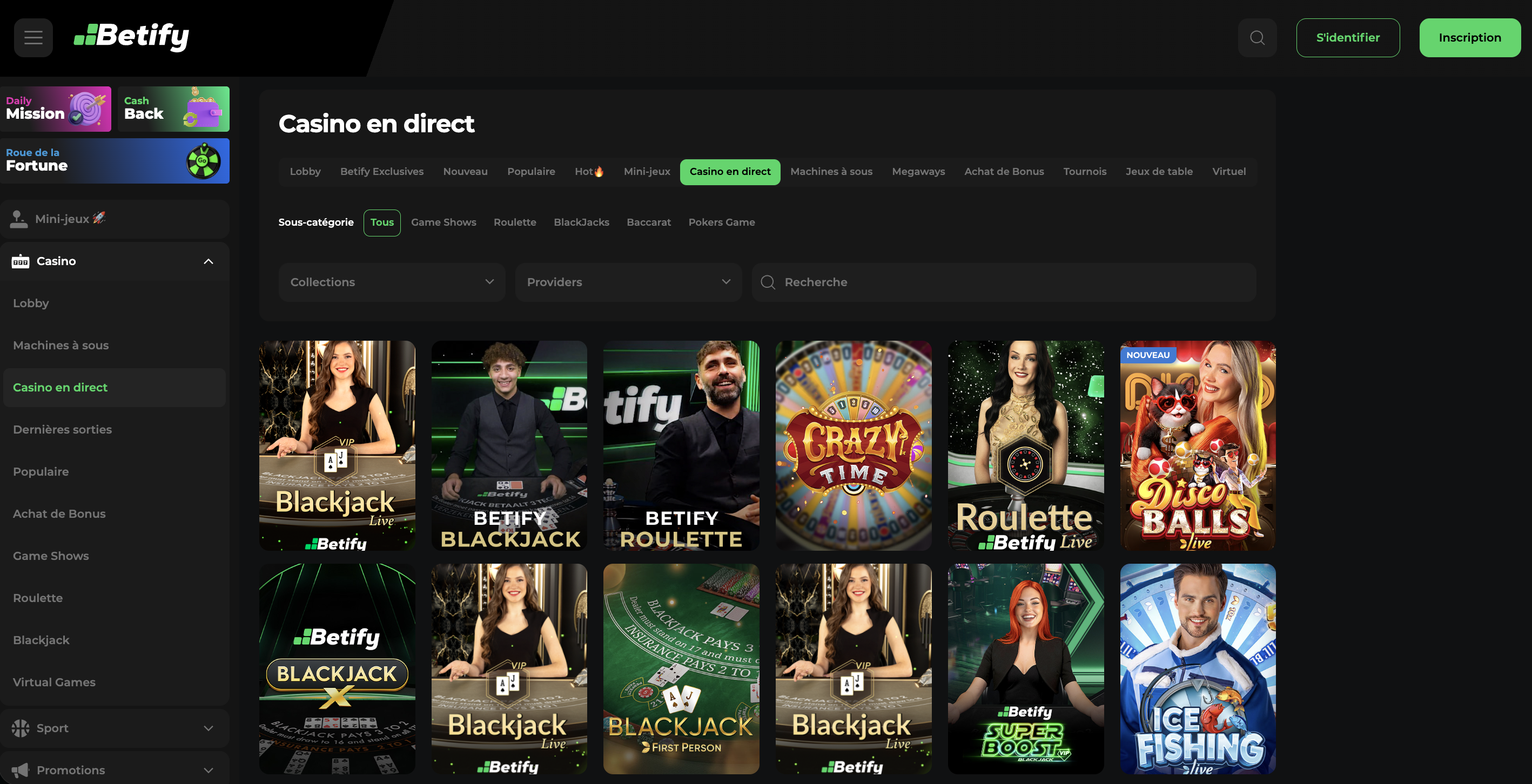 Betify Casino en direct : les tables stars en live Betify Casino en direct : les tables stars
